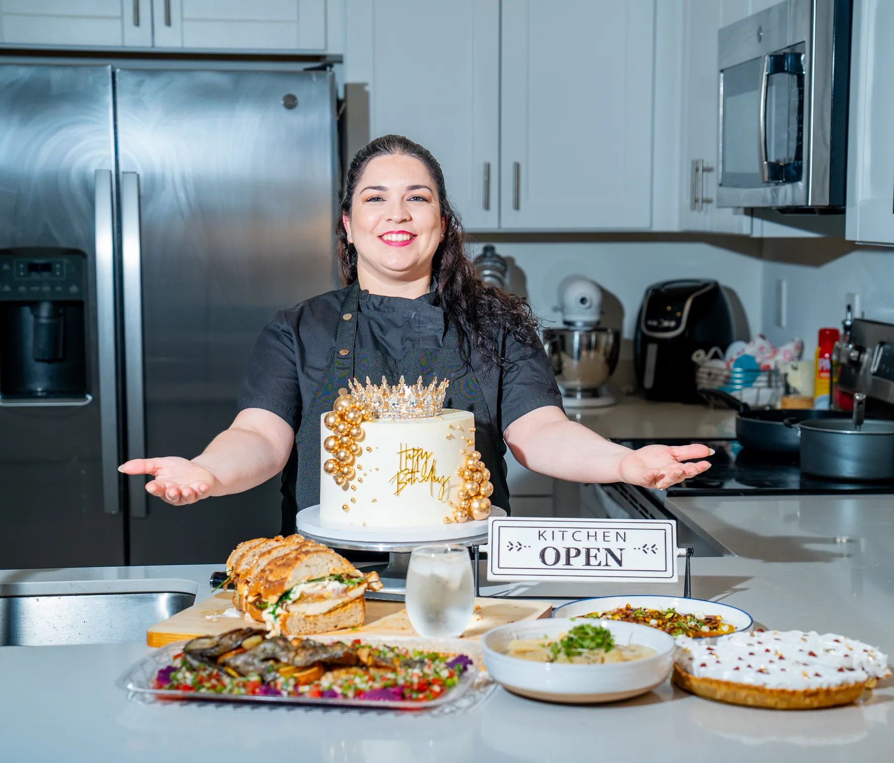 Rachel Sanchez en la cocina