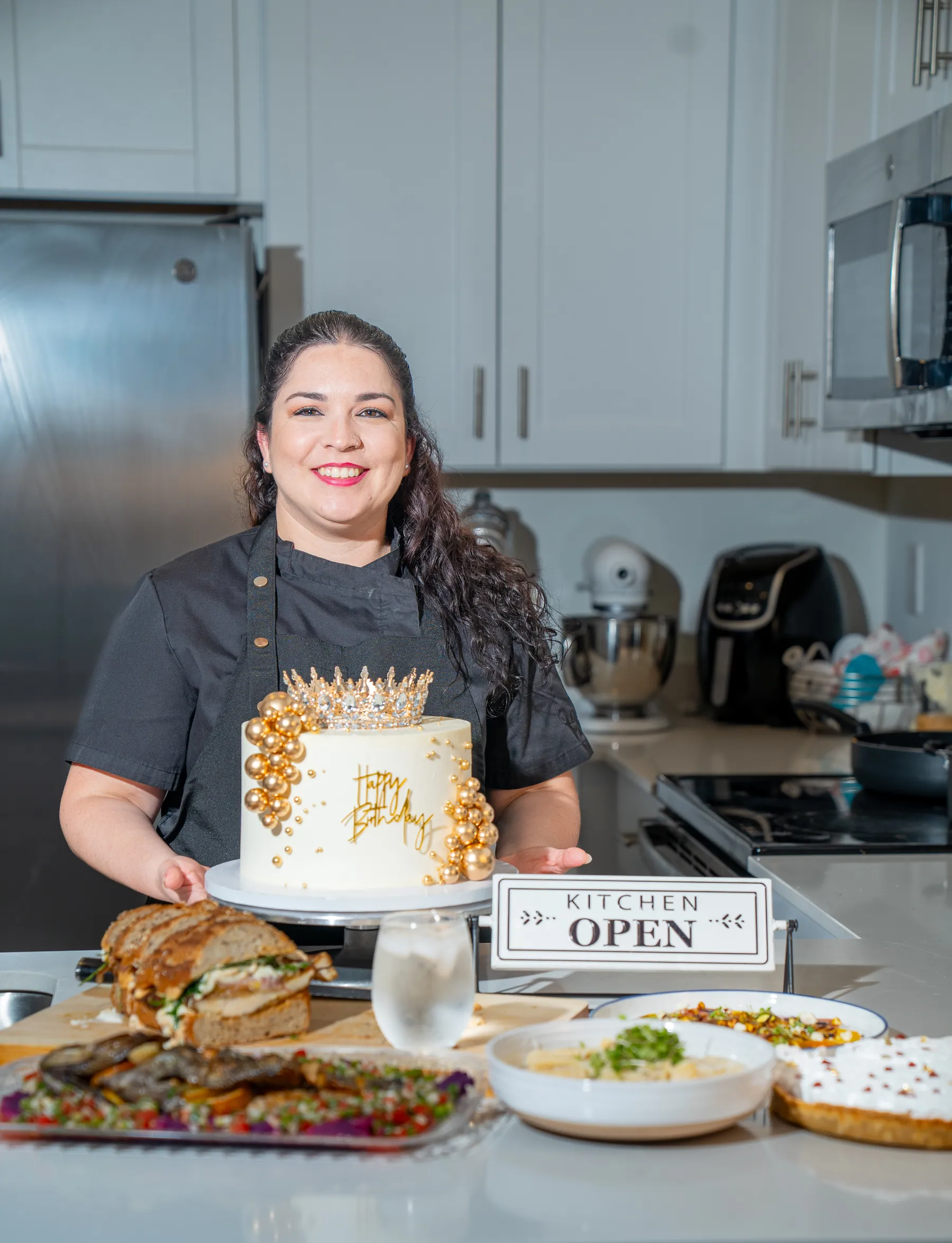 Rachel Sanchez en la cocina